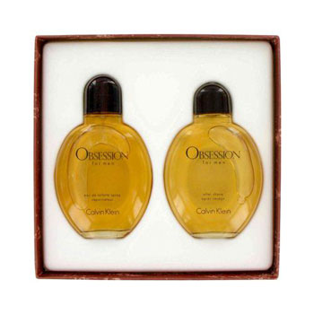 OBSESSION by Calvin Klein - Gift Set -- 4 oz Eau De Toilette Spray + 4 oz After Shave for Men.