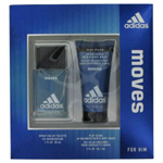 Adidas Moves by Coty - Gift Set -- 1 oz Eau De Toilette Spray + 2 oz Hair & Body Wash for men